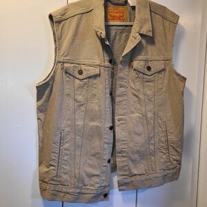 Levi's Men's Beige Denim Vest Size XL